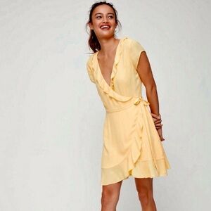 -Sunday Best Yellow Ruffle Dress- Size 6